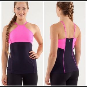 Lululemon Pink, Raspberry Black Swan Halter Top, 4